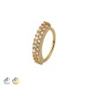 MULTI CZ DOUBLE LINE 316L SURGICAL STEEL HOOP NOSE RING